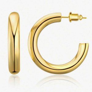 🌺3/$20! Gold Thick Hoop Earrings! Simplistic Modern Glam!!!🌺 NWOT Gold Color